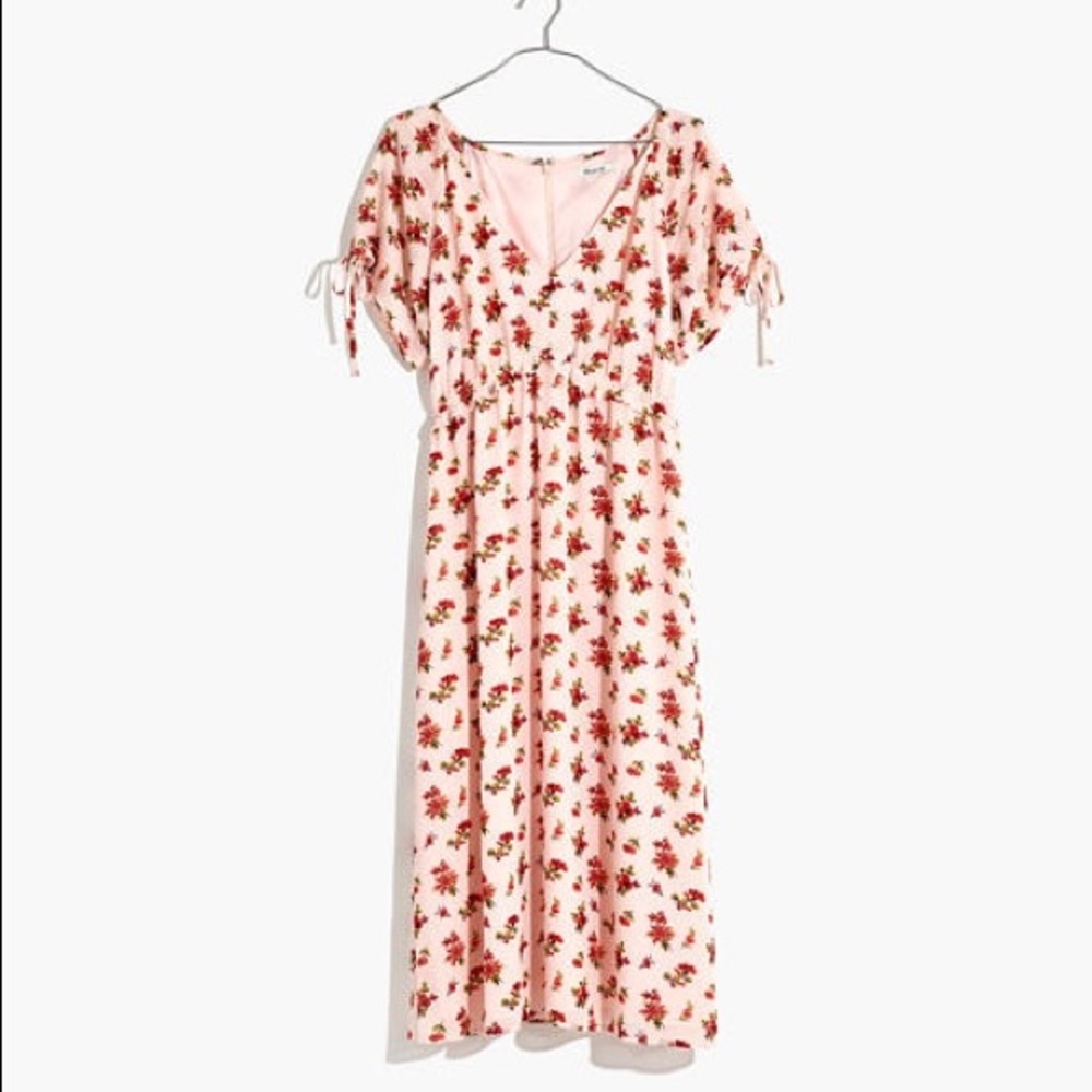 Madewell Tie Sleeve Ruffle Waist Midi Dress - Picture 6 of 6